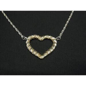 TIFFANY Co Twisted Heart Necklace Silver